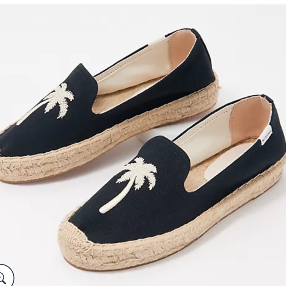 Soludos Woven Platform Slip-On Espadrilles hibiscus palm
